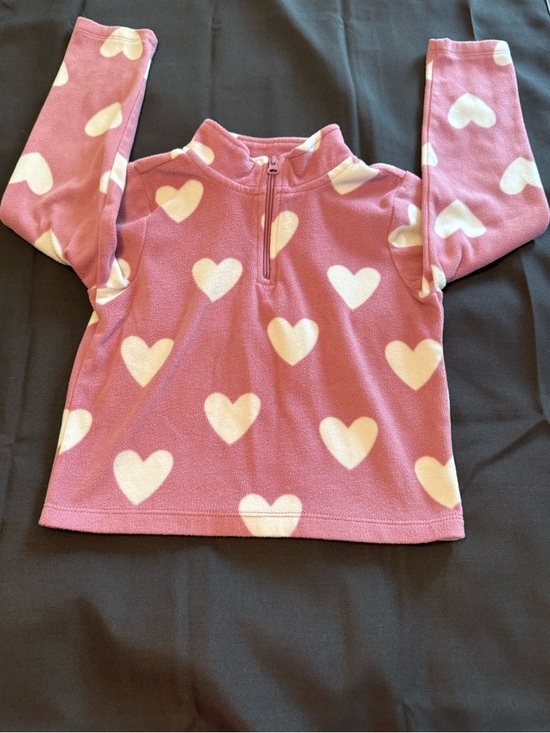 The Children's Place Other - The Children’s Place Pink Heart Fleece Half-Zip Pullover Sweater Toddler 5/6